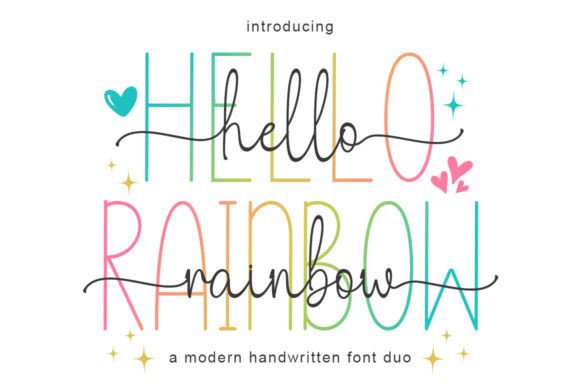 Hello Rainbow Duo: The Modern Typeface for Scroll-Stopping Visuals