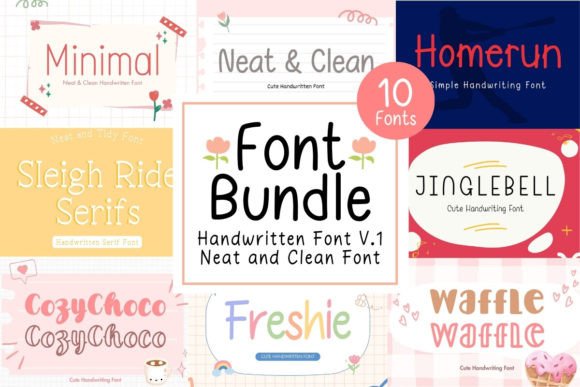 Neat Clean Handwritten Font Bundle V.1 for Editorial Design